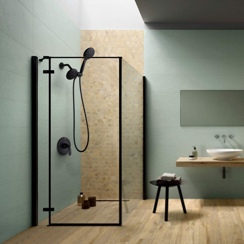 POP SANITARYWARE Black Dual-Function Shower Faucet Set with Valve Bathroom High Pressure 35 Setting Dual 2 in 1 Shower System with Handheld Showerhead 3-way Water Diverter Shower Trim Kit - Image 2